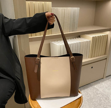 CL1216 - Two-tone Tote Shoulder Bag